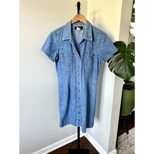 Vintage B Moss 90s Denim Button Down Dress